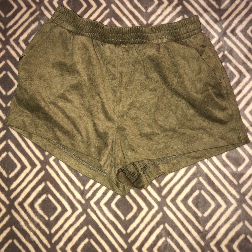 Forever 21 velvet green shorts